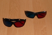 3D красно синие очки в пластиковой оправе RED+CYAN/BLUE Улучшенная фор